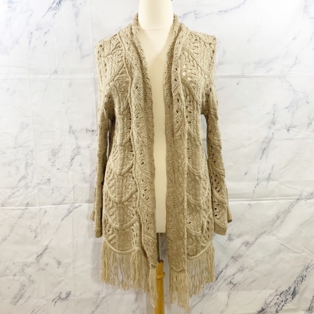 Retro Threads Wide Knit Open Cardigan Sweater
